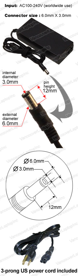 AC Power Adapter for Toshiba Laptop