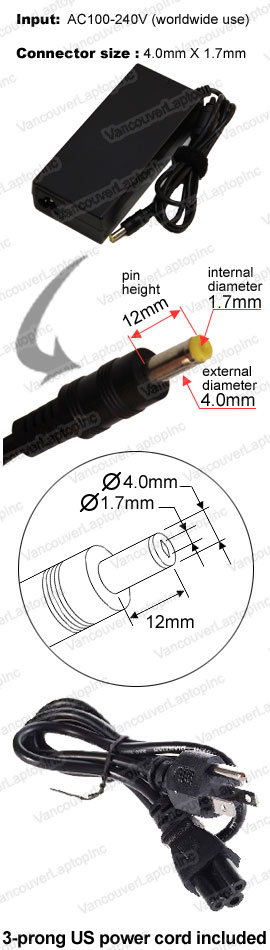 AC Power Adapter for Compaq Laptop