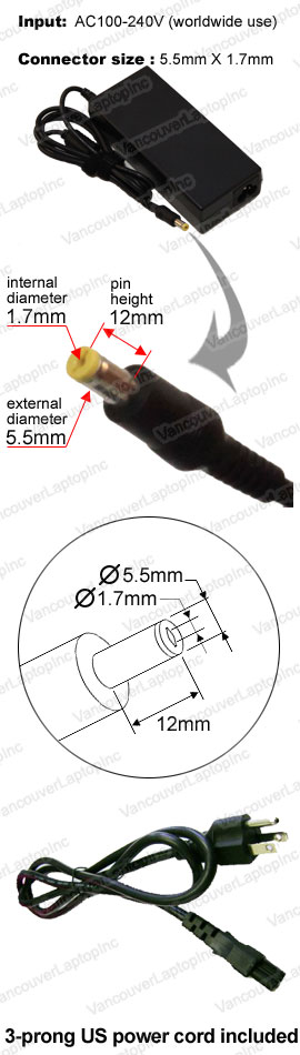 AC Power Adapter for Dell Laptop